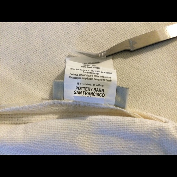 Pottery Barn embroidered Coral Pillow Covers 17 x 17 Set of Two - Picture 5 of 8